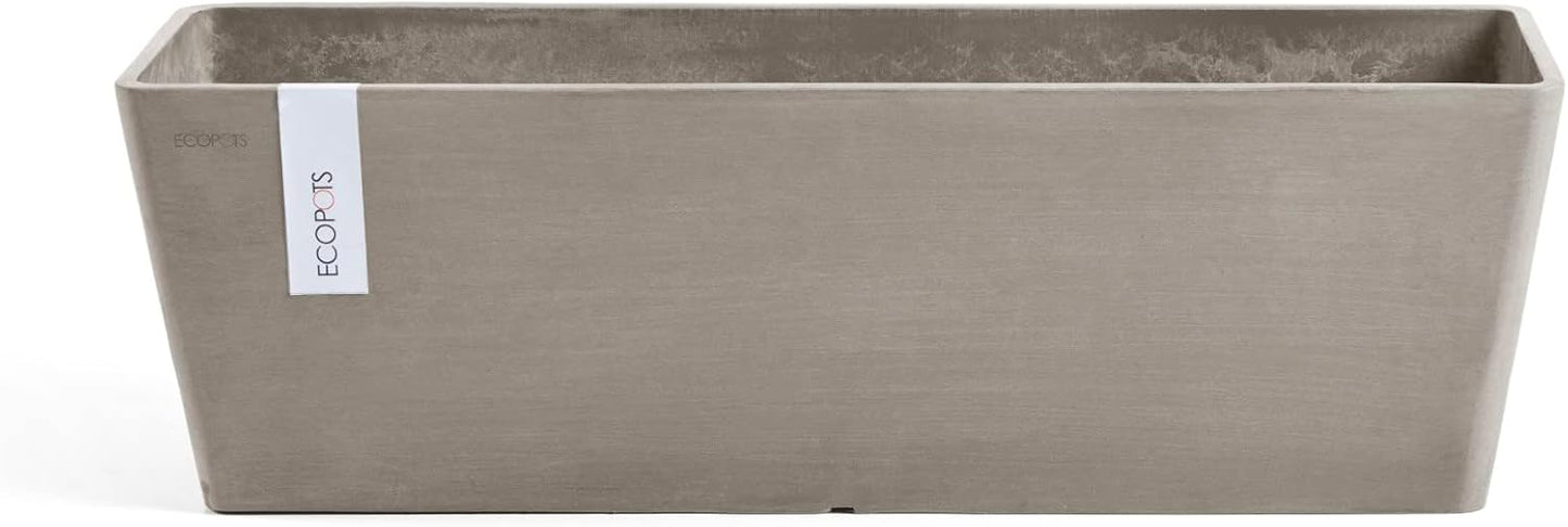 Ecopots Bruges Durable Modern Rectangular Flower Pot Planter