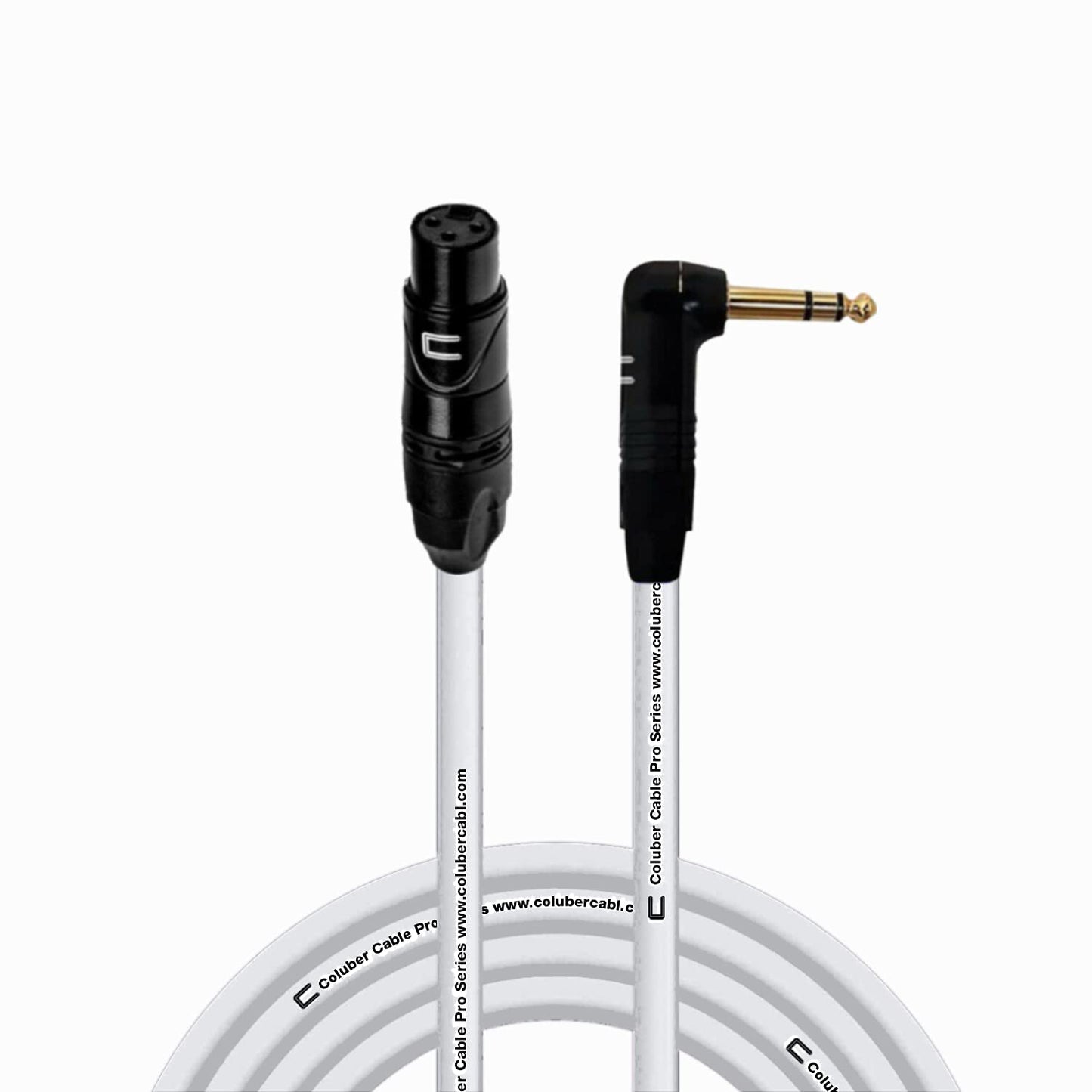 Balanced XLR Cable Female to Right Angle 1/4in TRS - 30 Feet
