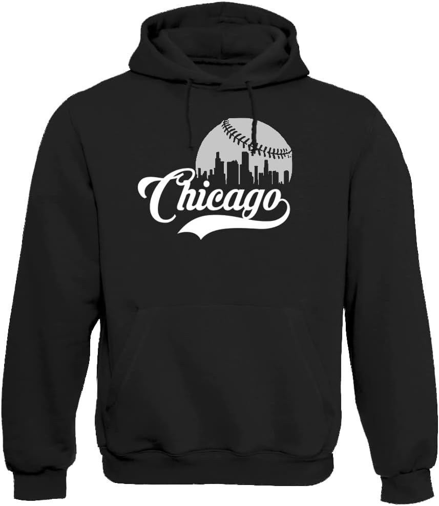 Xtreme Apparel Cityscape Skyline Men's Hoodie for Baseball Fans