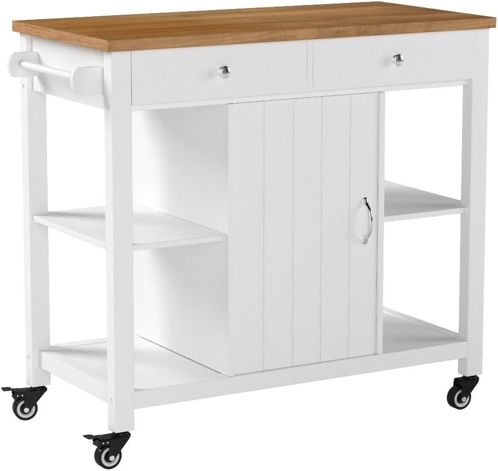 ChooChoo White Kitchen Cart: Easy Storage & Mobility