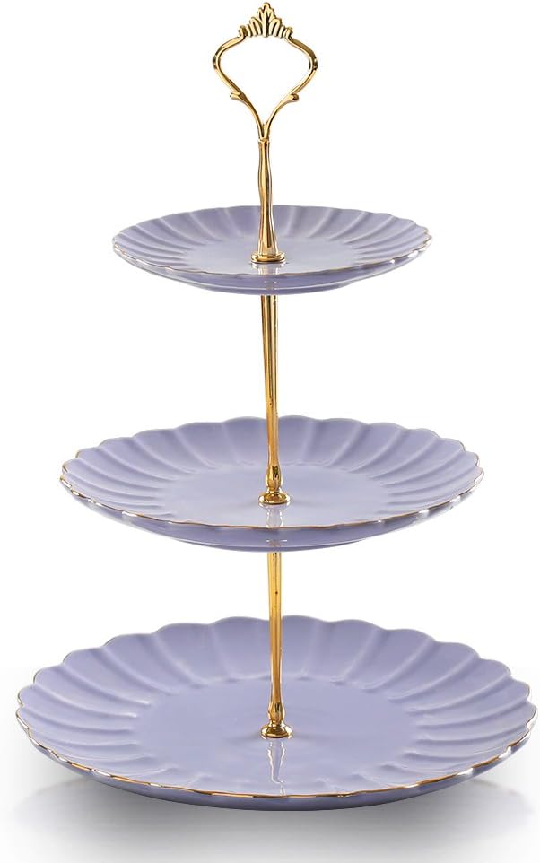 Gorgeous 3 Tier Ceramic Cake Stand for Weddings and Parties