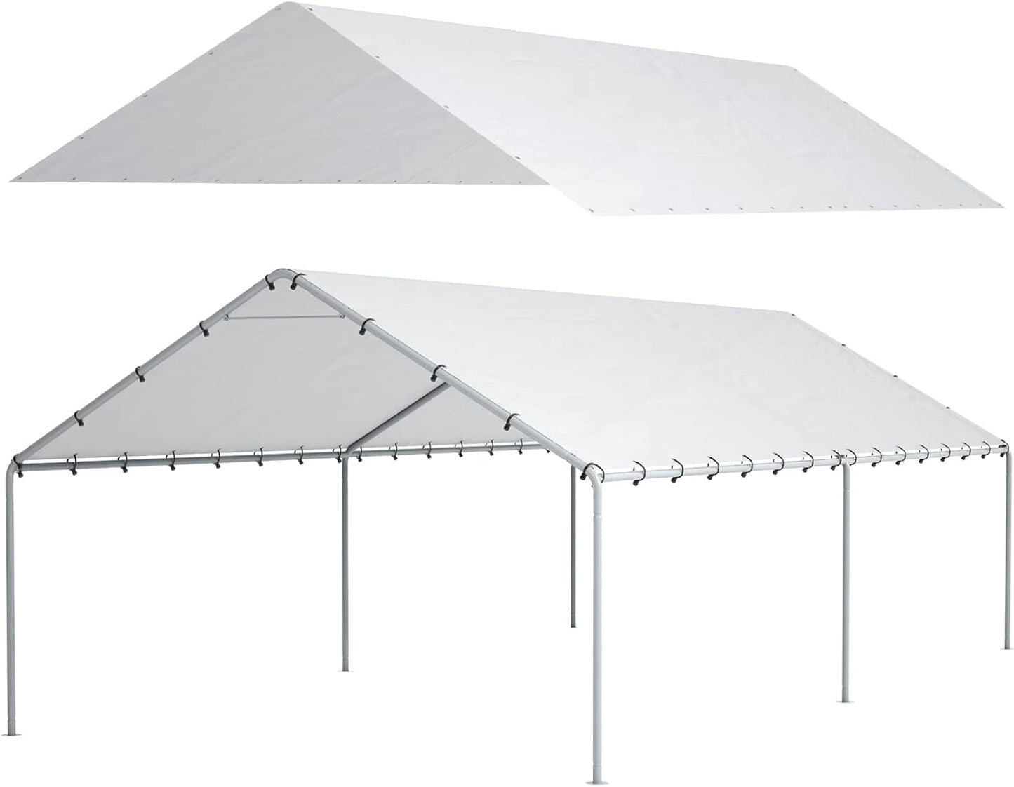 10 x 20 Ft Carport Replacement Canopy Cover for All Weather