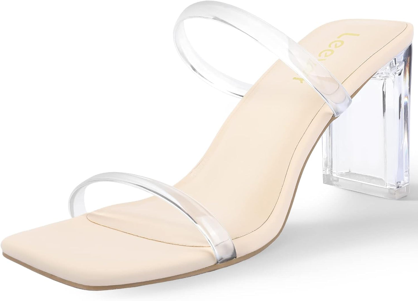 Leevar Square Toe Heels Sandals for Women - Stylish Chunky Design