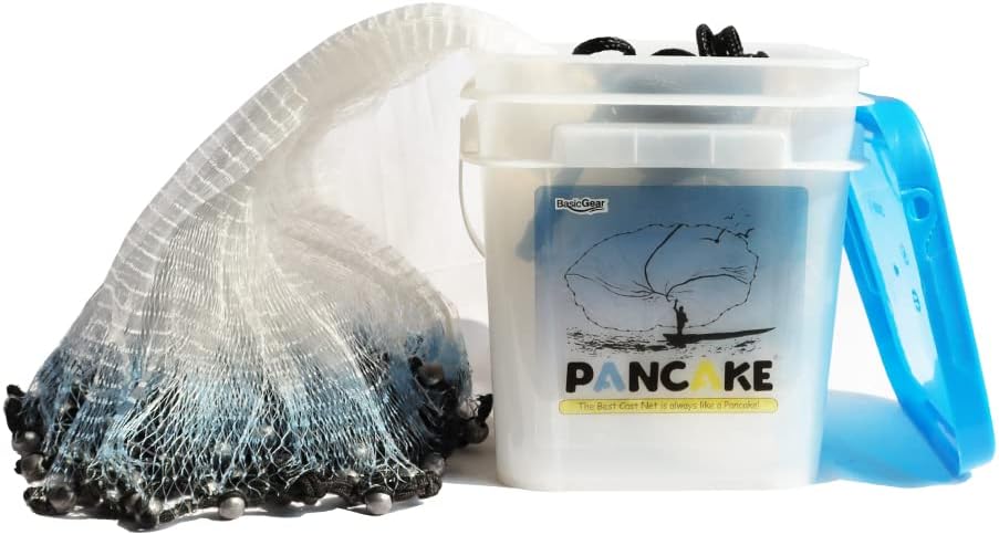 Pancake Cast Net Heavy-Duty 1.0+ lb/ft Weights for Fishing