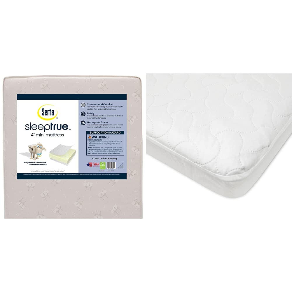 Delta Children Serta SleepTrue Mini Crib Mattress & Pad Cover