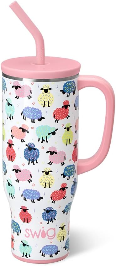 Swiglife 30oz Mega Mug: Insulated Tumbler with Handle & Straw