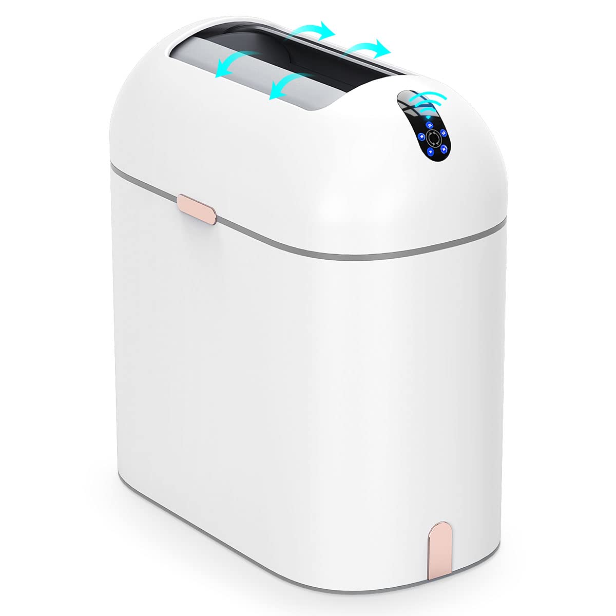 Touchless Bathroom Trash Can with Butterfly Lid for Home Use