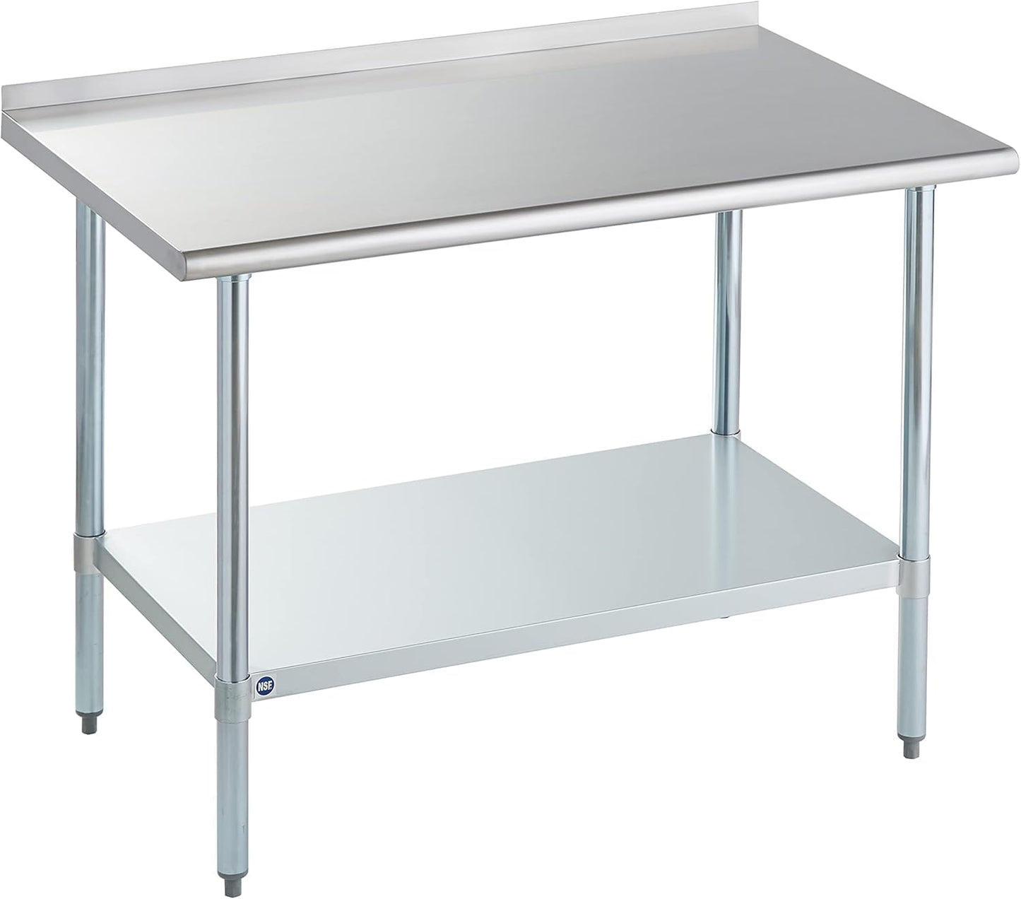 ROCKPOINT Stainless Steel Table for Prep & Work with Backsplash