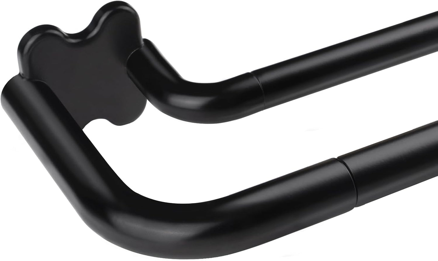 Black Wrap Around Double Curtain Rods Set for Stylish Windows