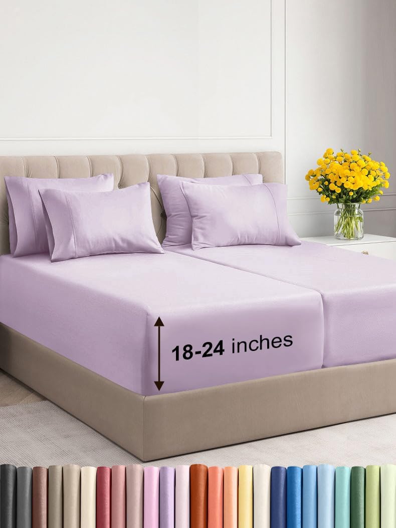 Extra Deep Split King Sheet Set - 7 Piece Breathable Luxury