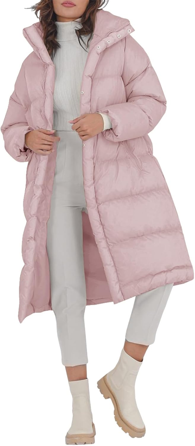 Fazortev Women's Long Puffer Jacket for Stylish Winter Wear