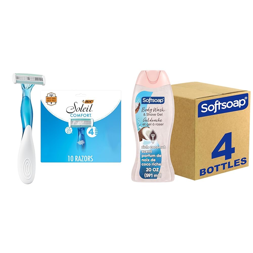BIC Soleil Comfort Women's Disposable Razors & Softsoap Body Wash