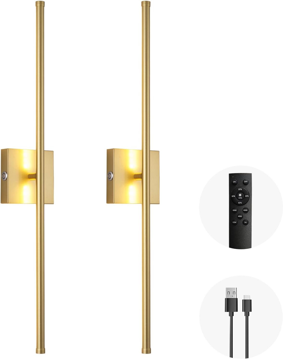 LED Wireless Wall Sconce with Remote Control for Home Lighting