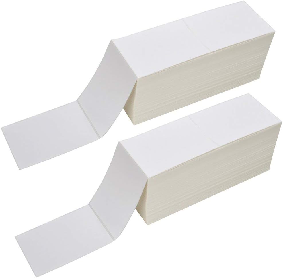 RyhamPaper 4in x 6in Fanfold Direct Thermal Labels for Shipping