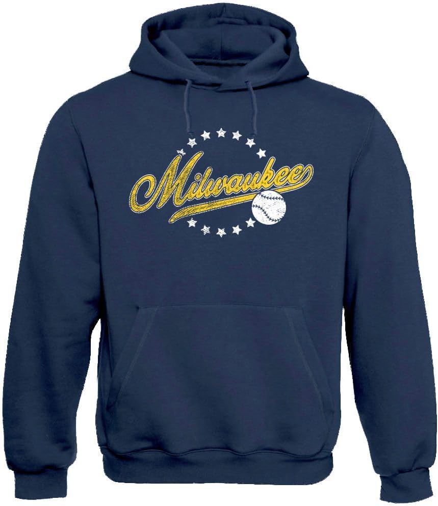 Xtreme Apparrel Team Vintage Style Men's Hoodie for Baseball Fans