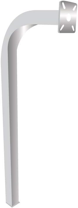 Standard Direct Burial Goose Neck Pedestal Aluminum Keypad Post