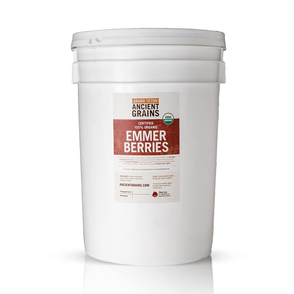 Organic Emmer Wheat Berries for Baking, Sprouting & Salads