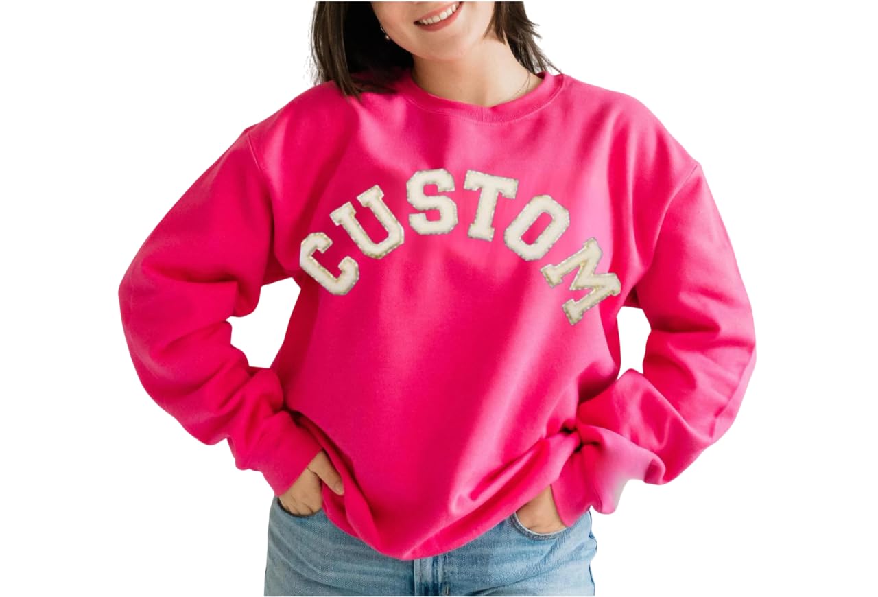 Personalized Chenille Patch Crewneck Sweatshirt