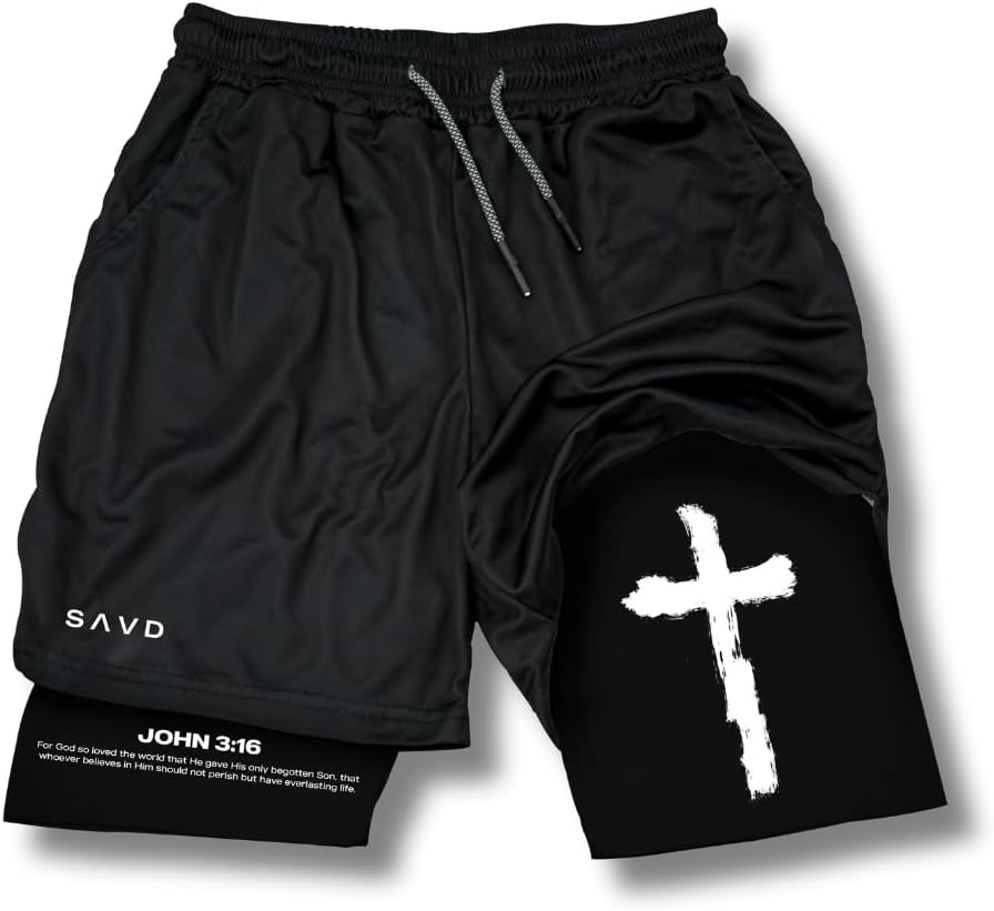 SAVD Christian Performance Shorts for Gym & Sport Activities