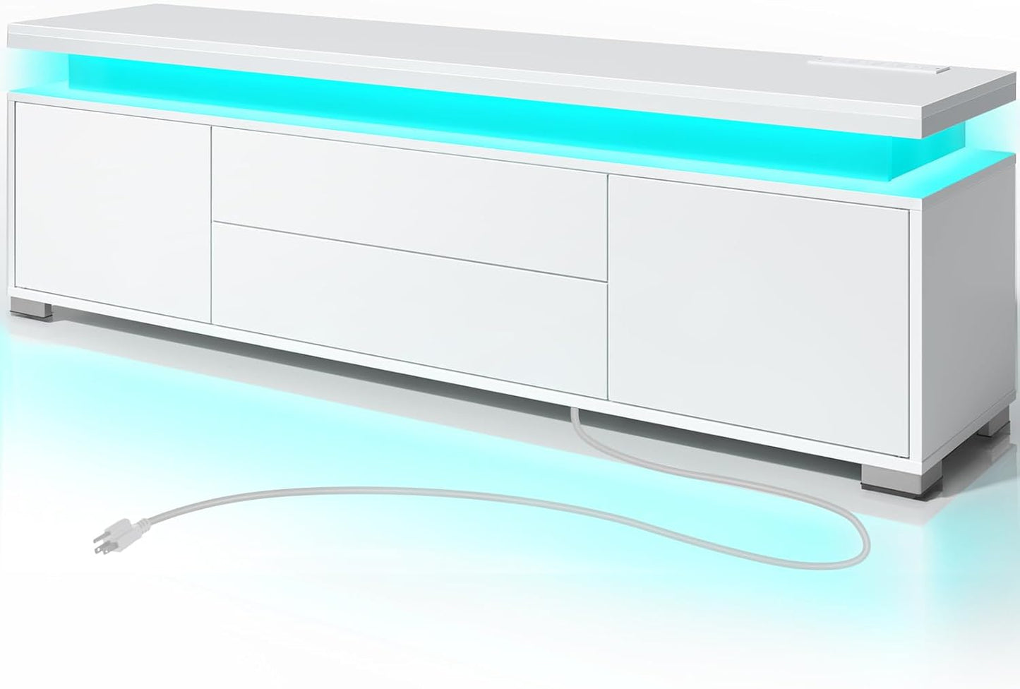 Rolanstar TV Stand: Modern, LED-Lit, Large Storage
