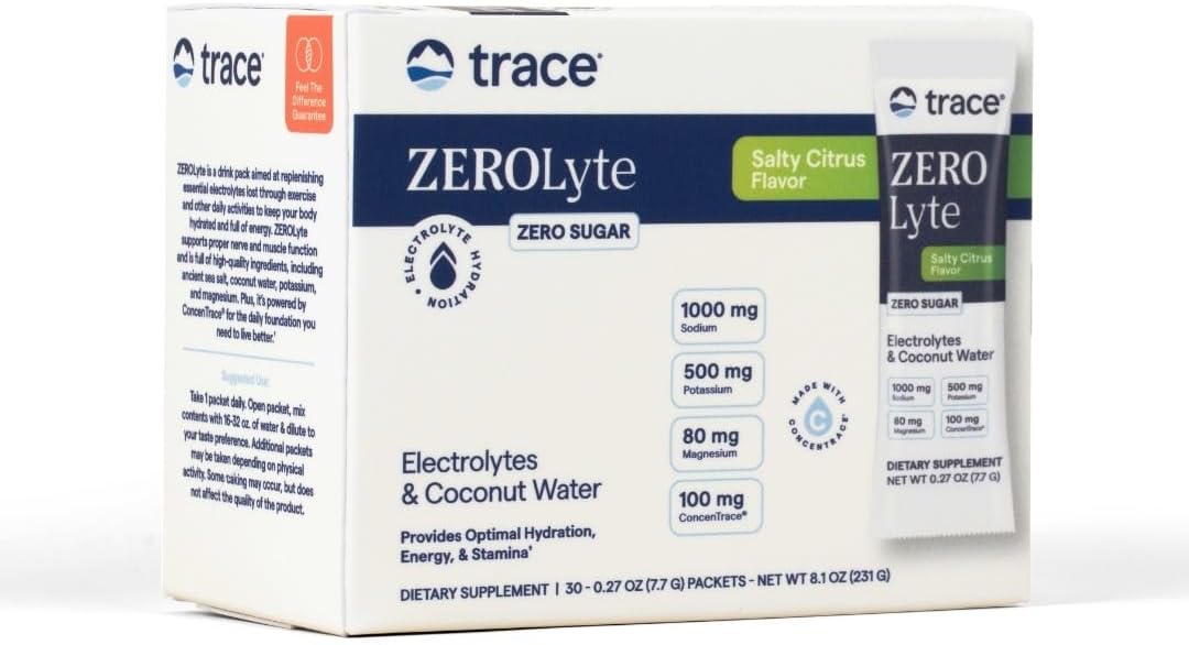 Trace Minerals ZeroLyte Electrolyte Powder for Hydration Support