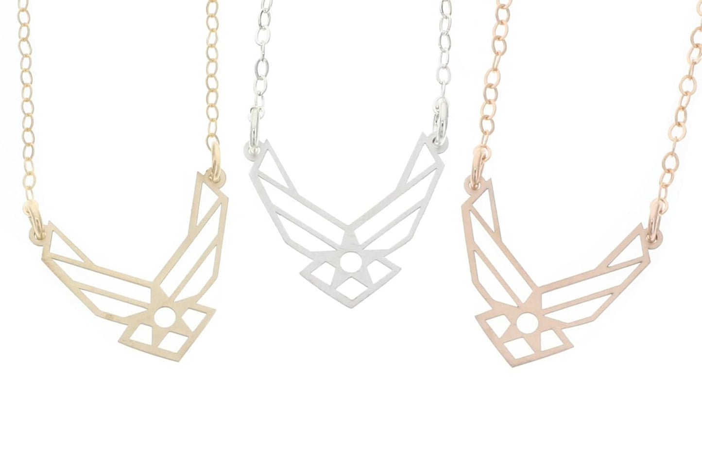 Air Force Necklace - Tiny Sterling Silver Military Wife Charm