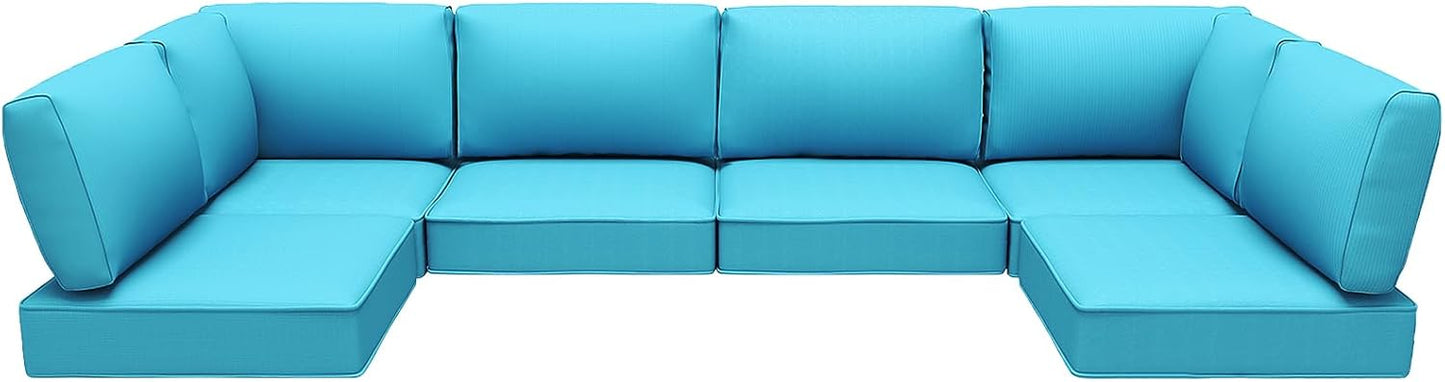 Outdoor Replacement Cushions for Patio Furniture, Lake Blue