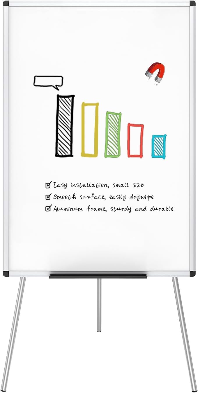 VIZ-PRO Magnetic Portable Easel Dry Erase Board for All Needs