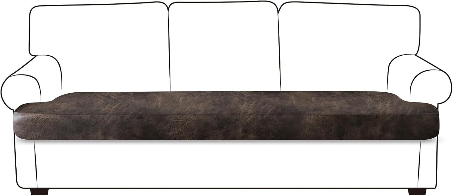 Leather Look Couch Cushion Covers for Sofa Seat Protection