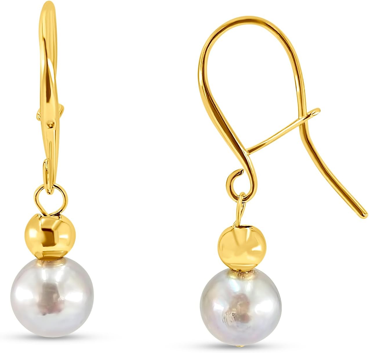 Real Stone and Freshwater Pearl Drop Earrings by Uniquelan Jewelry
