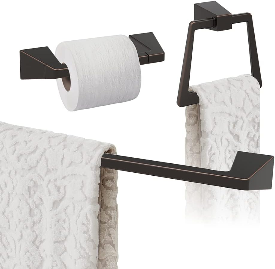 Oil Rubbed Bronze Towel Bar Set for Elegant Bathroom Decor