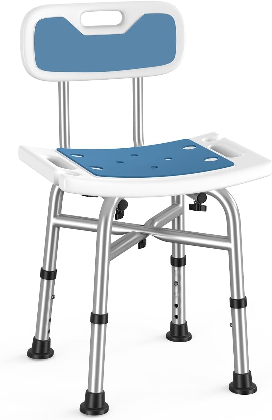 Heavy Duty Shower Chair with Adjustable Height for Comfort