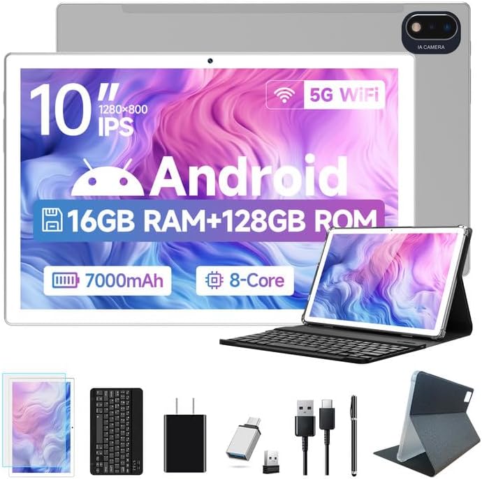 ANTEMPER 10.1 Inch Android Tablet with 16GB RAM and 128GB ROM