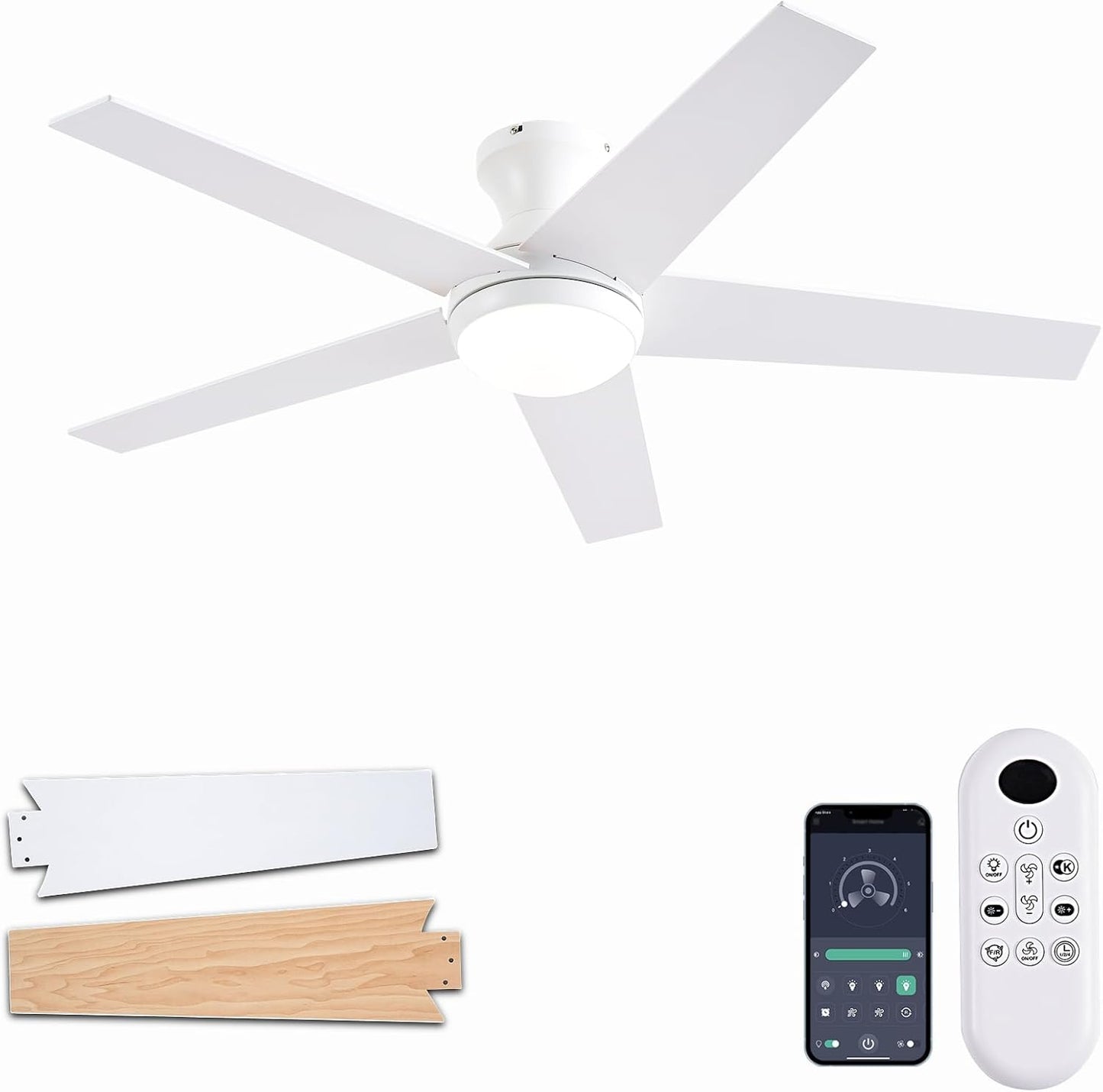 48 inch Low Profile Ceiling Fan with Light and Remote Control