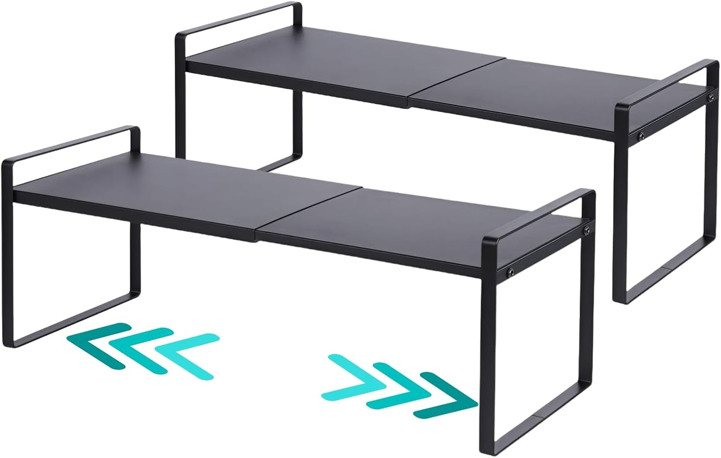 Expandable Shelf Organizer for Kitchen Countertop - 2-Pack