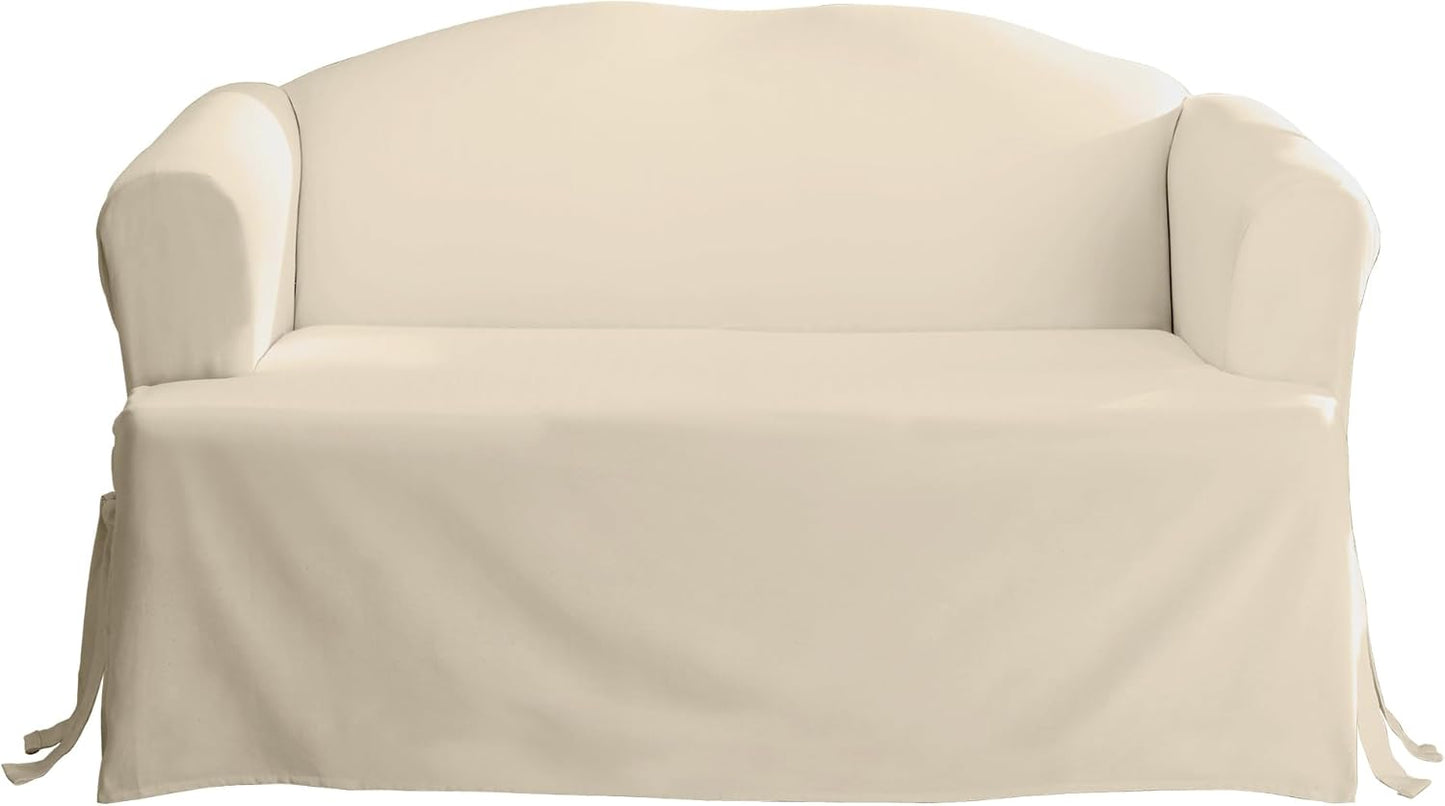 Cotton Duck Canvas Loveseat Slipcovers for T-Cushion Style