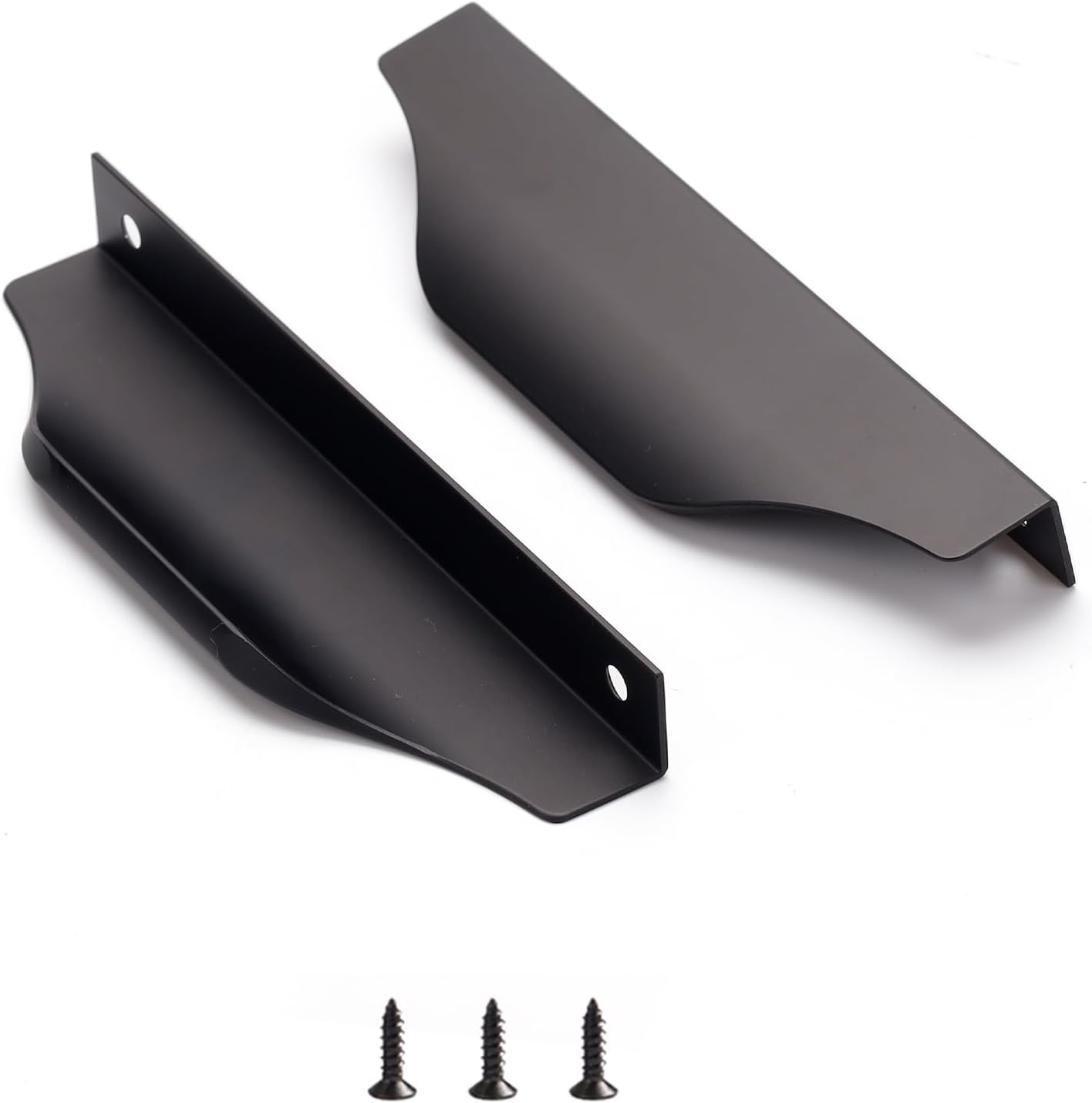 Satanga Edge Black Finger Pulls for Modern Cabinets 10-Pack