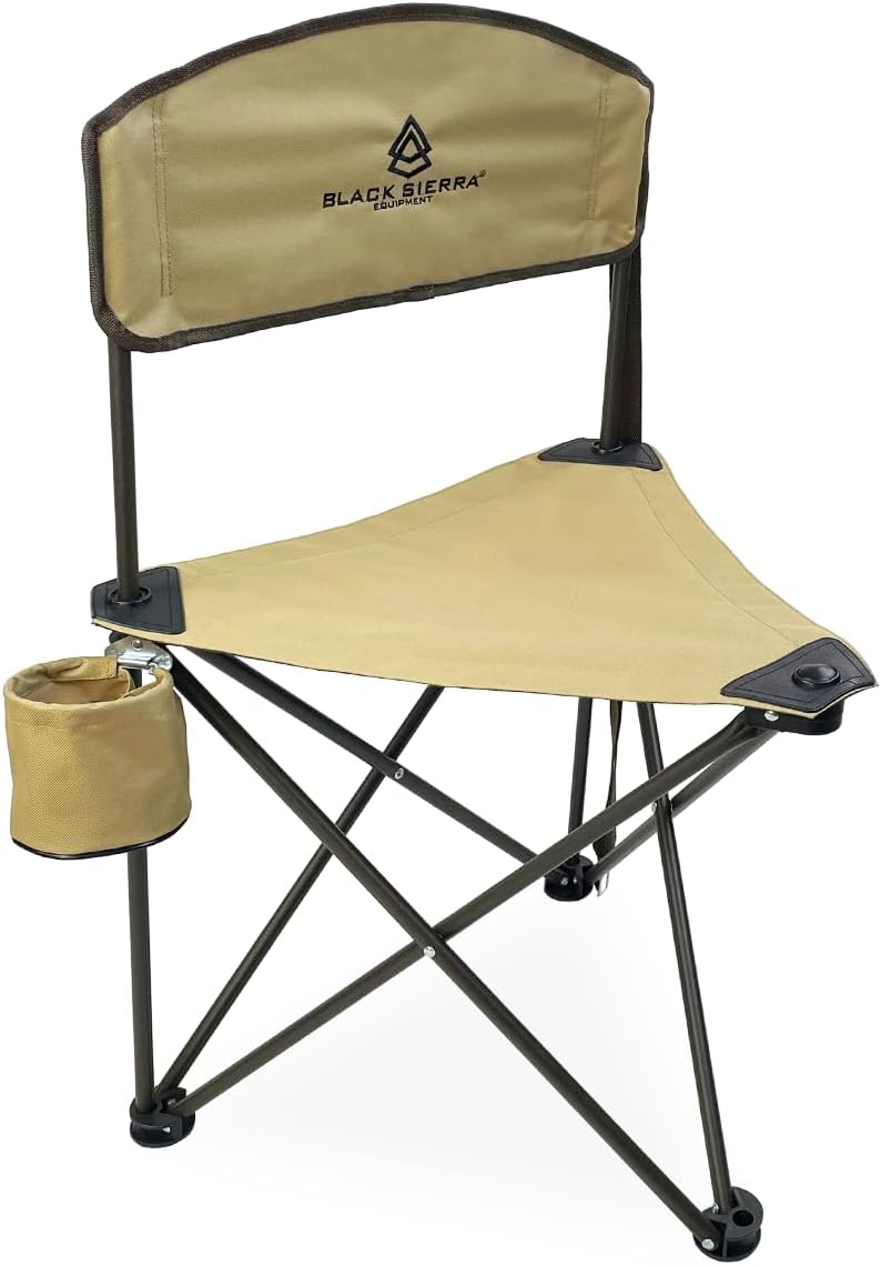 Black Sierra XL Tripod Hunting Stool: Lightweight Portable Chair