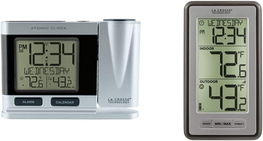 La Crosse Technology Atomic Projection Alarm Clock with Temp