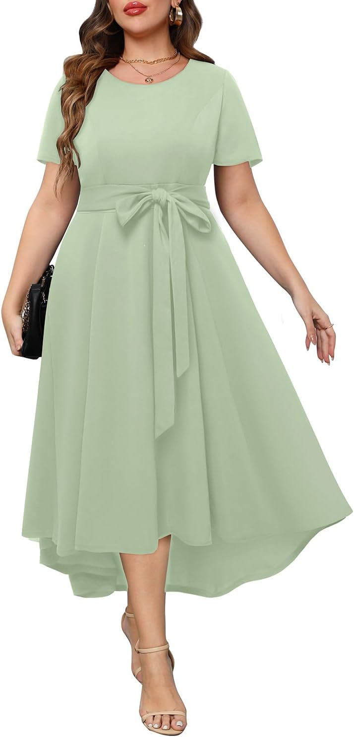 Stylish Plus Size High Low Dress for Wedding Guests and More