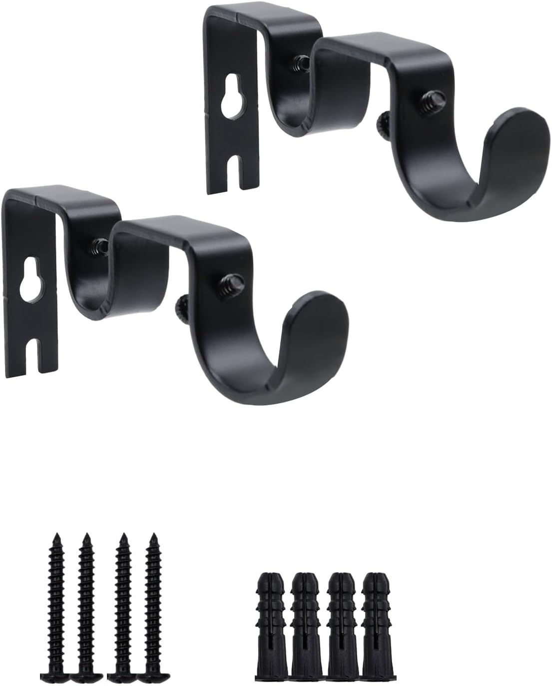 Sturdy Double Curtain Rod Brackets - 2 Pack