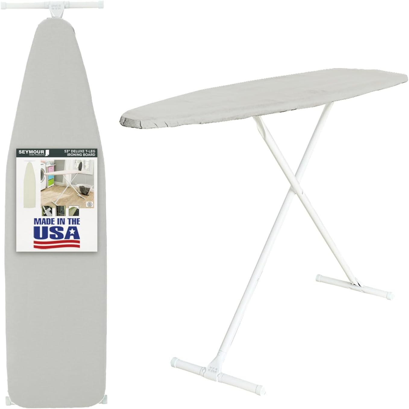 Full Size Ironing Board with Cover & Pad for Home Use