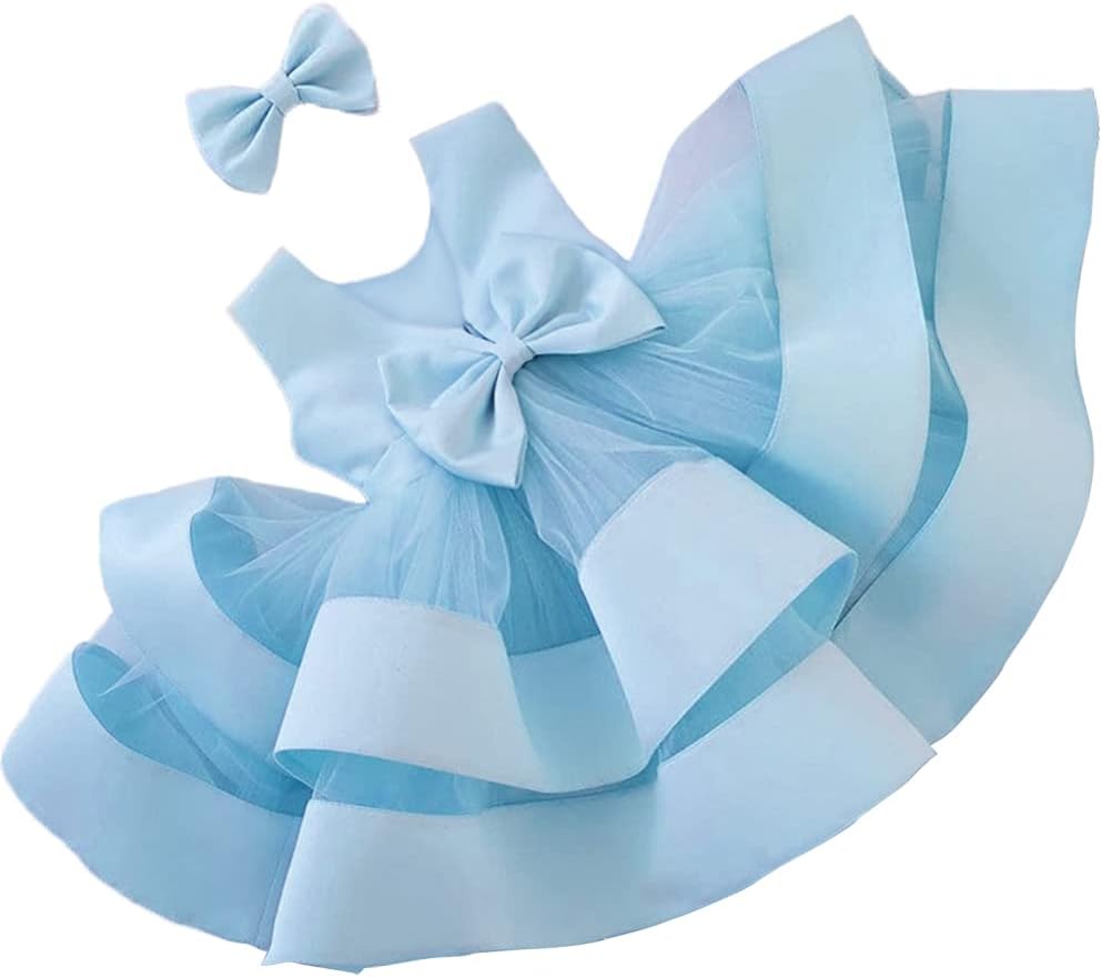 3M-6T Baby Girl Ruffle Lace Backless Pageant Dress Gown