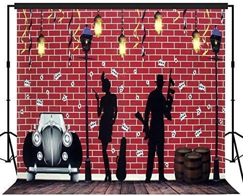 Roaring 20fts Street Gangster and Flapper Girl Backdrop 10x10ft