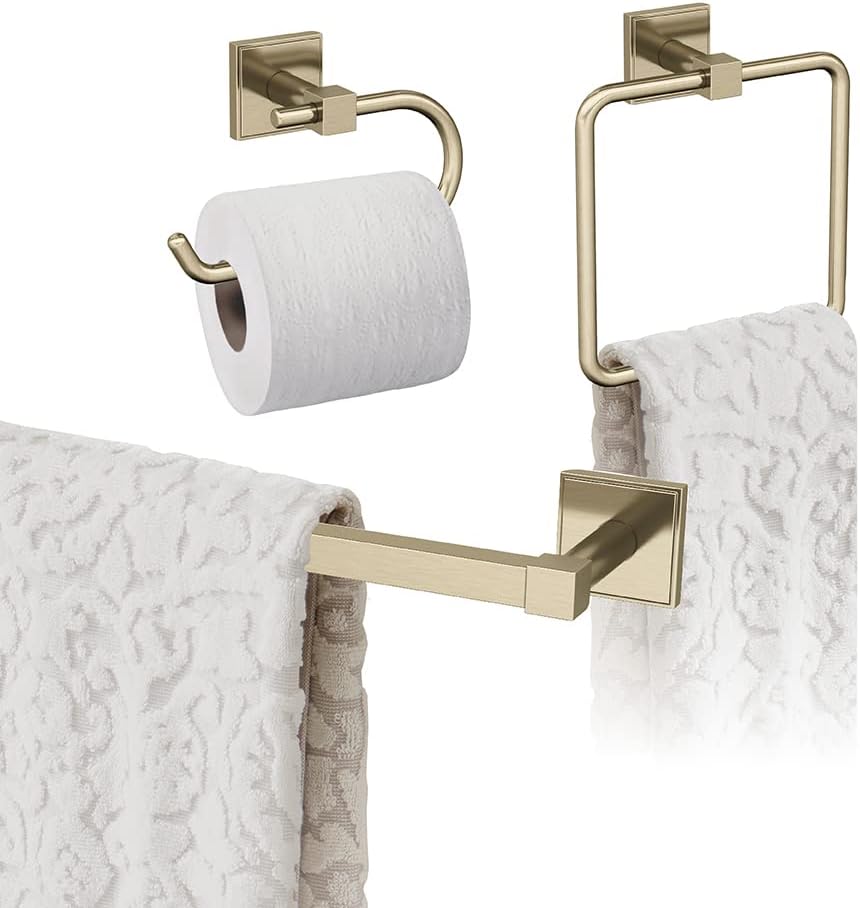 Amerock Golden Champagne Towel Bar Set for Stylish Bathrooms