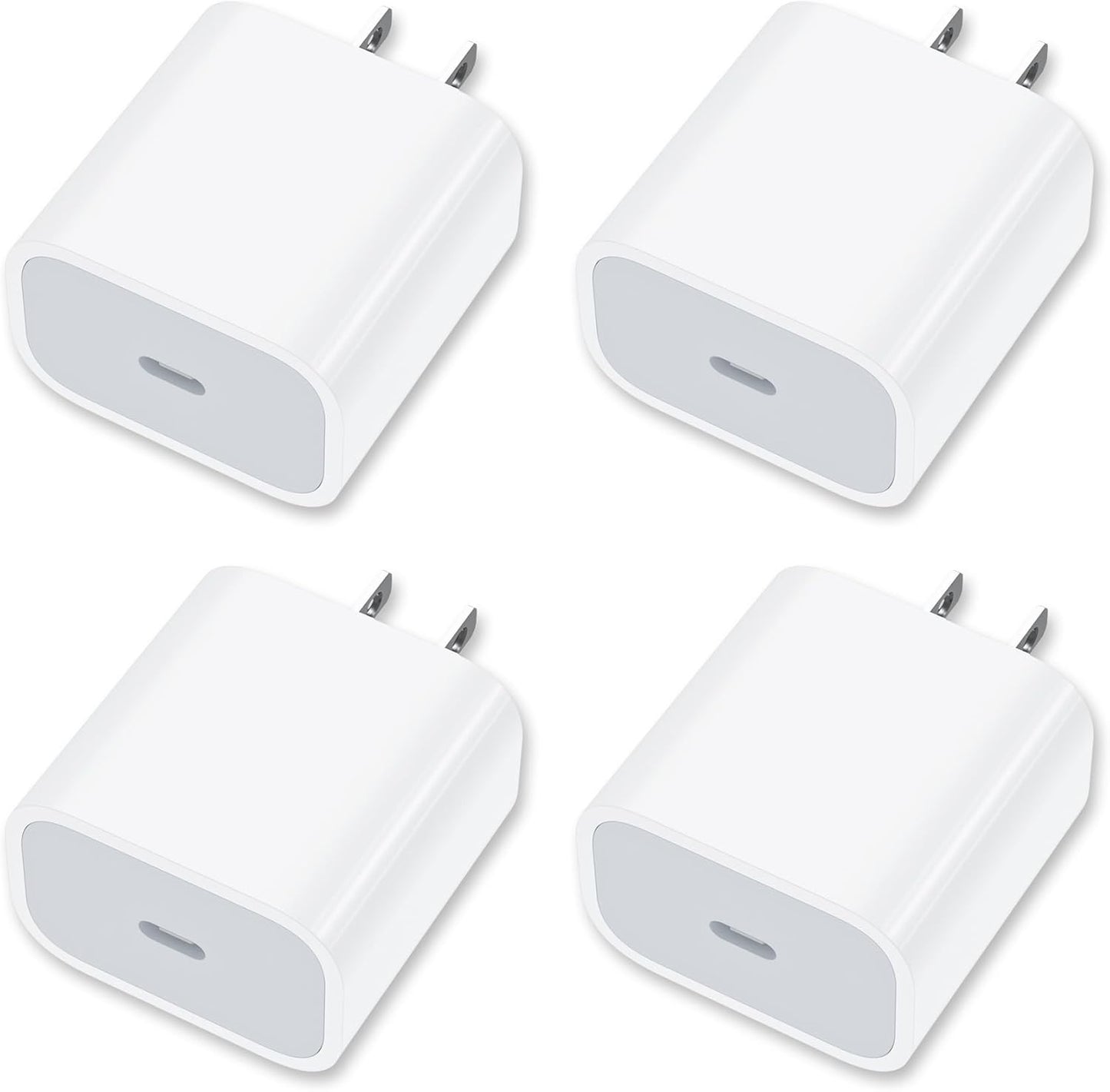 Fast Charging 20W USB-C Wall Charger - 4 Pack