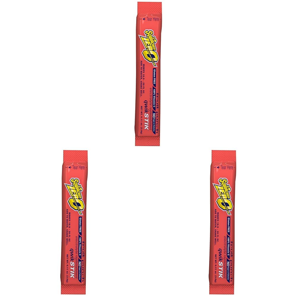 Sqwincher Zero Qwik Stik Powder for Hydration and Energy Boost