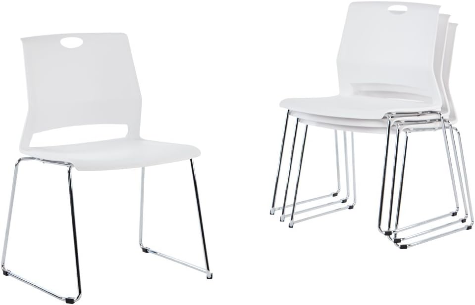 Sidanli White Plastic Stackable Chairs for Versatile Use