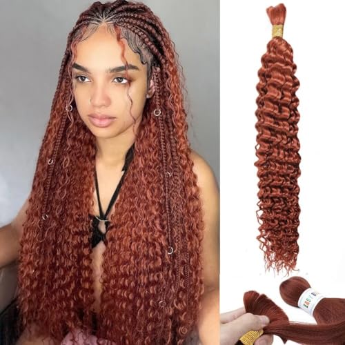 Dark Ginger Human Braiding Hair for Stunning Boho Braids