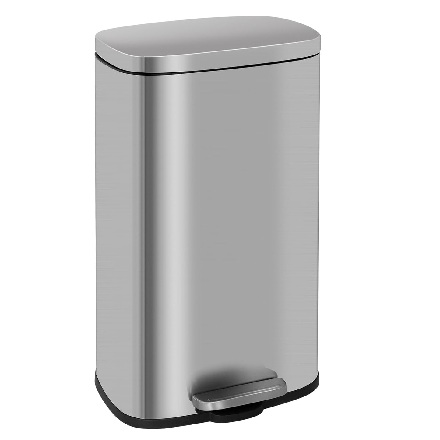 8 Gallon Stainless Steel Trash Can with Soft-Close Pedal Design